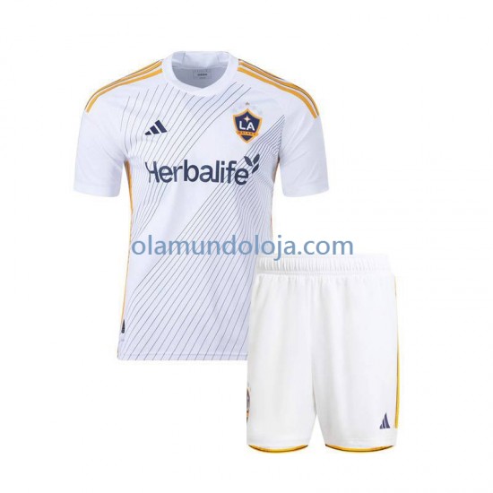 Camisola Los Angeles Galaxy Criança Equipamento Primeiro 2024 Manga Curta